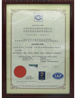 ISO9001:2008認(rèn)證證書